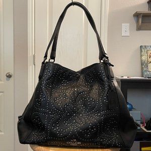Coach Black Studded Phoebe Shoulder Bag